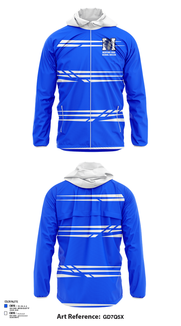 Windbreaker, Medford High School Soccer, Men's Soccer, Teamtime, Team time, sublimation, custom sports apparel, team uniforms, spirit wear, spiritwear, sports uniforms, custom shirts, team store, custom team store, fundraiser sports, apparel fundraiser