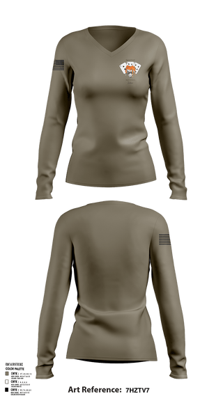 Womens Long Sleeve Vneck Shirt, 397TH SC, Army, Teamtime, Team time, sublimation, custom sports apparel, team uniforms, spirit wear, spiritwear, sports uniforms, custom shirts, team store, custom team store, fundraiser sports, apparel fundraiser