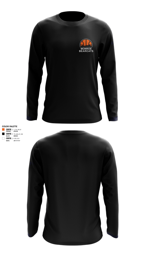 Long Sleeve Performance Shirt, Monroe High School Basketball, Women's Basketball, Teamtime, Team time, sublimation, custom sports apparel, team uniforms, spirit wear, spiritwear, sports uniforms, custom shirts, team store, custom team store, fundraiser sports, apparel fundraiser