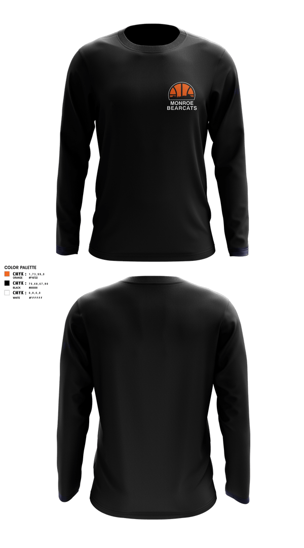 Long Sleeve Performance Shirt, Monroe High School Basketball, Women's Basketball, Teamtime, Team time, sublimation, custom sports apparel, team uniforms, spirit wear, spiritwear, sports uniforms, custom shirts, team store, custom team store, fundraiser sports, apparel fundraiser
