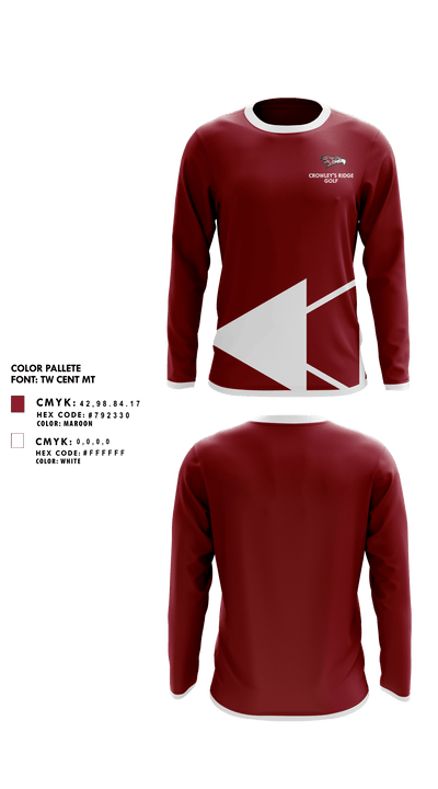 Crowley'S Ridge Academy Golf 8778745 Long Sleeve Performance Shirt - 1