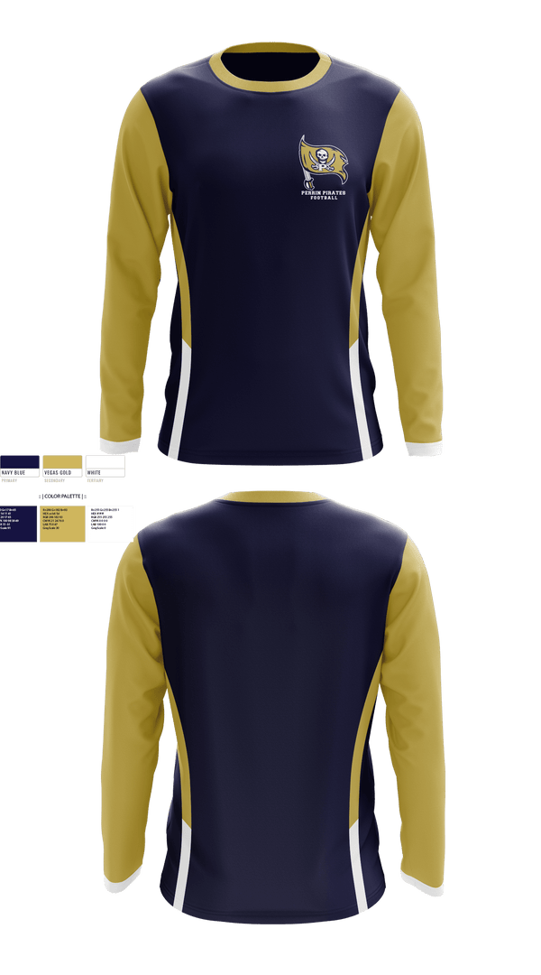 Long Sleeve Performance Shirt, Perrin Pirates, Football, Teamtime, Team time, sublimation, custom sports apparel, team uniforms, spirit wear, spiritwear, sports uniforms, custom shirts, team store, custom team store, fundraiser sports, apparel fundraiser