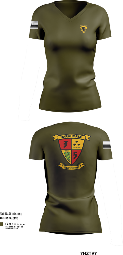 3rd battalion 5th marines 4017024 Women's Short Sleeve V-neck Shirt - 251