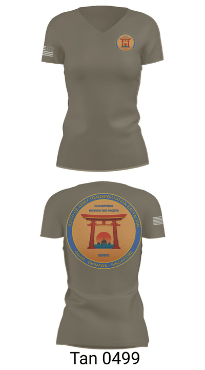 835th Transportation BN 83233683 Women's Short Sleeve V-neck Shirt - 68