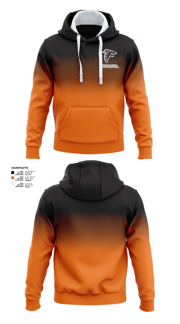 Hoodie, Flanagan Cornell Falcons Basketball, Men's Basketball, Teamtime, Team time, sublimation, custom sports apparel, team uniforms, spirit wear, spiritwear, sports uniforms, custom shirts, team store, custom team store, fundraiser sports, apparel fundraiser