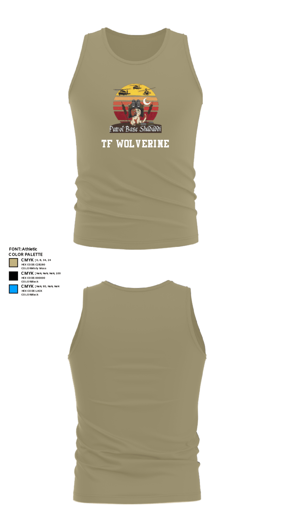 Tank Top, TF Wolverine, Army, Teamtime, Team time, sublimation, custom sports apparel, team uniforms, spirit wear, spiritwear, sports uniforms, custom shirts, team store, custom team store, fundraiser sports, apparel fundraiser