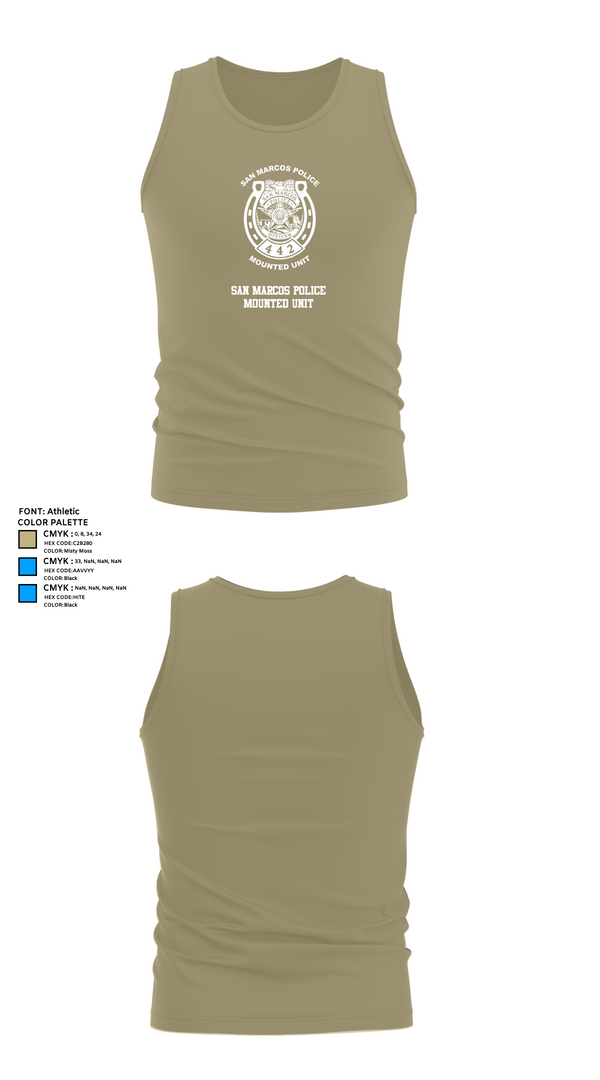 Tank Top, San Marcos Police Mounted Unit, , Teamtime, Team time, sublimation, custom sports apparel, team uniforms, spirit wear, spiritwear, sports uniforms, custom shirts, team store, custom team store, fundraiser sports, apparel fundraiser