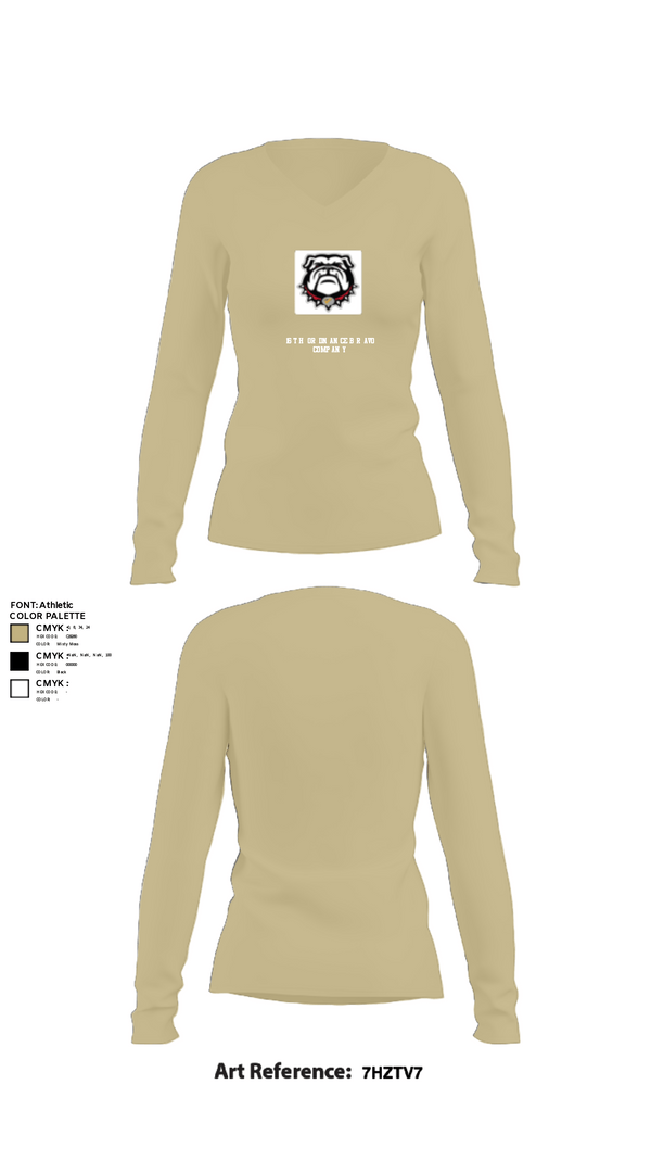 Women's Long Sleeve Vneck Shirt, 16TH ordnance Bravo Company, , Teamtime, Team time, sublimation, custom sports apparel, team uniforms, spirit wear, spiritwear, sports uniforms, custom shirts, team store, custom team store, fundraiser sports, apparel fundraiser