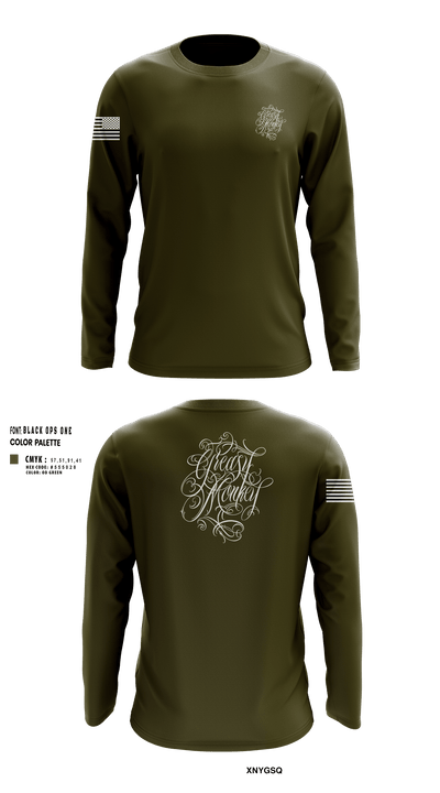GreasyMonkey Tattoos 11389543 Long Sleeve Performance Shirt 251