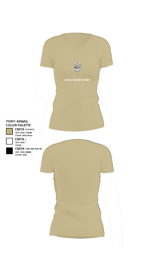 Women's Short Sleeve Vneck Shirt, Haskell Police Department, Police, Teamtime, Team time, sublimation, custom sports apparel, team uniforms, spirit wear, spiritwear, sports uniforms, custom shirts, team store, custom team store, fundraiser sports, apparel fundraiser