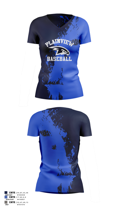 Plainview Little League 37284213 Women's Short Sleeve V-neck Shirt - 1
