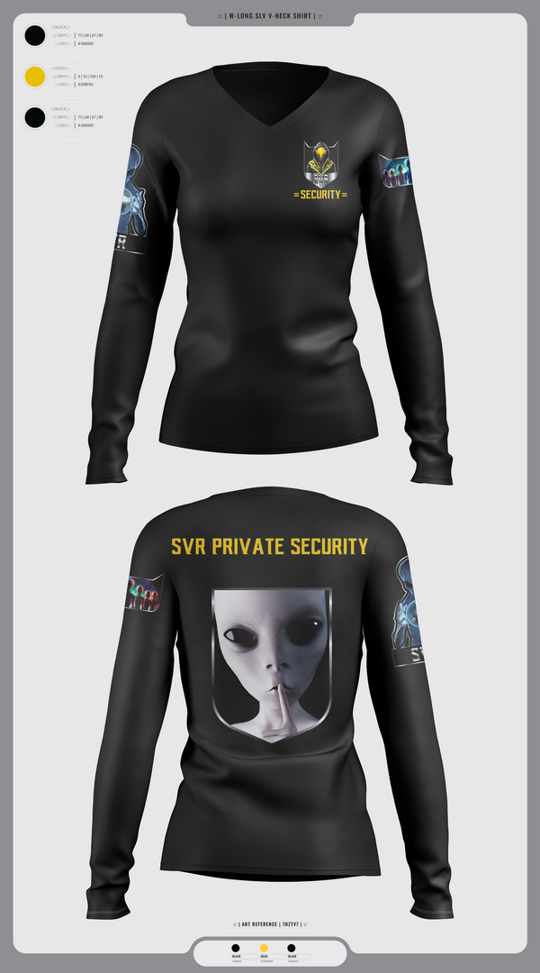 Womens Long Sleeve Vneck Shirt, UFO Recovery Response Unit  2-1, , Teamtime, Team time, sublimation, custom sports apparel, team uniforms, spirit wear, spiritwear, sports uniforms, custom shirts, team store, custom team store, fundraiser sports, apparel fundraiser