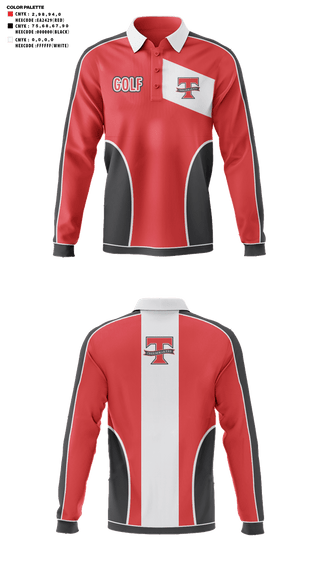 Long Sleeve Performance Polo, Tillamook High School Golf, Golf, Teamtime, Team time, sublimation, custom sports apparel, team uniforms, spirit wear, spiritwear, sports uniforms, custom shirts, team store, custom team store, fundraiser sports, apparel fundraiser