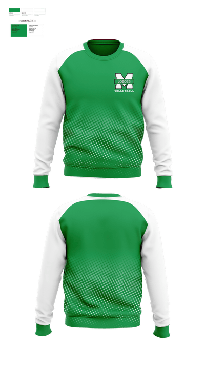Monahans High School Volleyball 83796178 Crew Neck Sweatshirt - 1