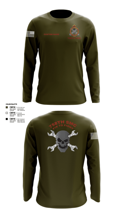 758th SMC 429395 Long Sleeve Performance Shirt - 5