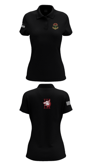Women's Short Sleeve Performance Polo, Apache company, 4-6 IN, Army, Teamtime, Team time, sublimation, custom sports apparel, team uniforms, spirit wear, spiritwear, sports uniforms, custom shirts, team store, custom team store, fundraiser sports, apparel fundraiser