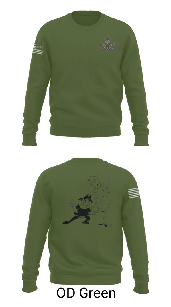 Crew Neck Sweatshirt, 18th EOD Det, Army, Teamtime, Team time, sublimation, custom sports apparel, team uniforms, spirit wear, spiritwear, sports uniforms, custom shirts, team store, custom team store, fundraiser sports, apparel fundraiser