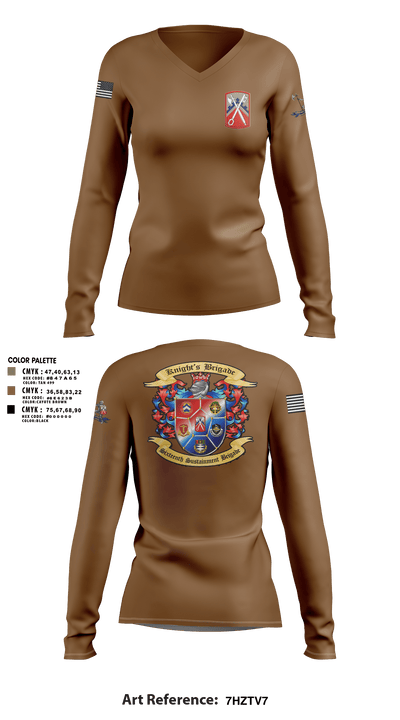 16th Sustainment Brigade 31435396 Women's Long Sleeve V-neck Shirt - 2