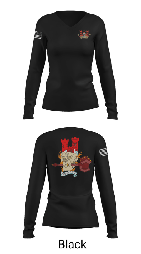 Women's Long Sleeve Vneck Shirt, 3rd Platoon, 642nd ESC, Army, Teamtime, Team time, sublimation, custom sports apparel, team uniforms, spirit wear, spiritwear, sports uniforms, custom shirts, team store, custom team store, fundraiser sports, apparel fundraiser