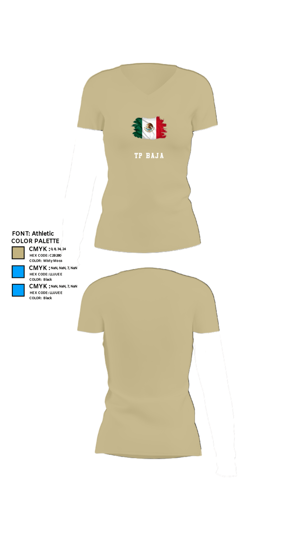 Womens Short Sleeve Vneck Shirt, TP Baja, , Teamtime, Team time, sublimation, custom sports apparel, team uniforms, spirit wear, spiritwear, sports uniforms, custom shirts, team store, custom team store, fundraiser sports, apparel fundraiser