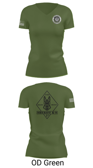 Womens Short Sleeve Vneck Shirt, GCSO K9, , Teamtime, Team time, sublimation, custom sports apparel, team uniforms, spirit wear, spiritwear, sports uniforms, custom shirts, team store, custom team store, fundraiser sports, apparel fundraiser