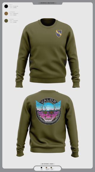Crew Neck Sweatshirt, VALOR CO. 5BN, 1SFAB, Army, Teamtime, Team time, sublimation, custom sports apparel, team uniforms, spirit wear, spiritwear, sports uniforms, custom shirts, team store, custom team store, fundraiser sports, apparel fundraiser