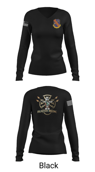 Womens Long Sleeve Vneck Shirt, 1-148th HHB Medics, , Teamtime, Team time, sublimation, custom sports apparel, team uniforms, spirit wear, spiritwear, sports uniforms, custom shirts, team store, custom team store, fundraiser sports, apparel fundraiser