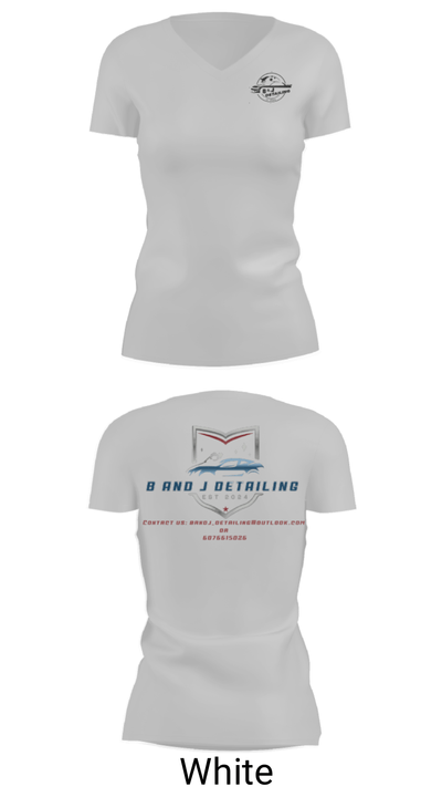 B and J Detailing 43609059 Women's Short Sleeve V-neck Shirt - 19