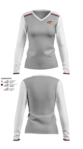 Womens Long Sleeve Vneck Shirt 1, Thomas W Kelly High School Basketball, Women's Basketball, Teamtime, Team time, sublimation, custom sports apparel, team uniforms, spirit wear, spiritwear, sports uniforms, custom shirts, team store, custom team store, fundraiser sports, apparel fundraiser