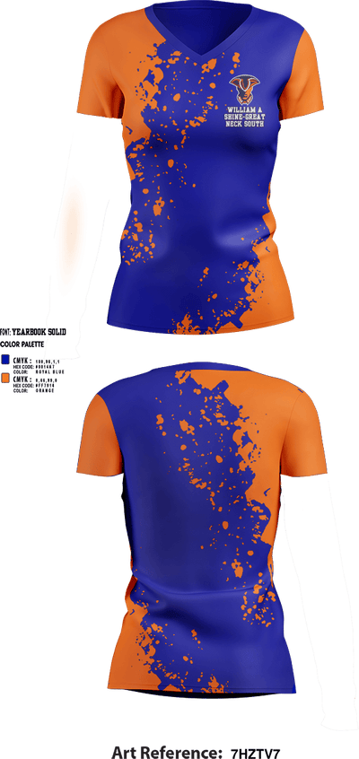 William A Shine-Great Neck South High School Lacrosse 52309465 Women's Short Sleeve V-neck Shirt - 1