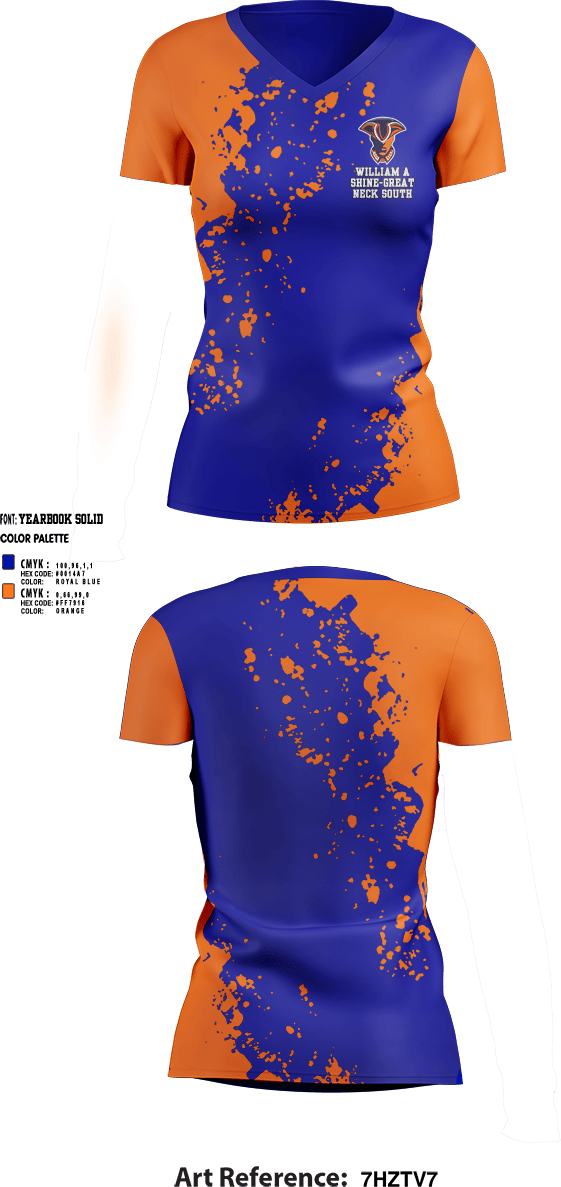 Womens Short Sleeve Vneck Shirt, William A Shine-Great Neck South High School Lacrosse, Women's Lacrosse, Teamtime, Team time, sublimation, custom sports apparel, team uniforms, spirit wear, spiritwear, sports uniforms, custom shirts, team store, custom team store, fundraiser sports, apparel fundraiser