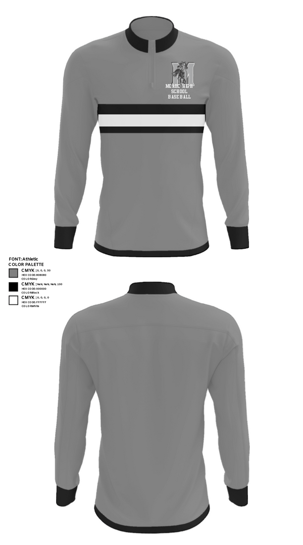 Quarter Zip Jacket, Meade High School Baseball, Baseball, Teamtime, Team time, sublimation, custom sports apparel, team uniforms, spirit wear, spiritwear, sports uniforms, custom shirts, team store, custom team store, fundraiser sports, apparel fundraiser