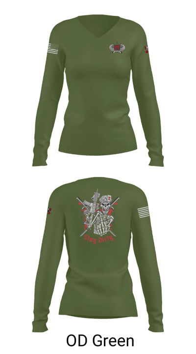 Dirty Deuce 1357112 Women's Long Sleeve V-neck Shirt - 57