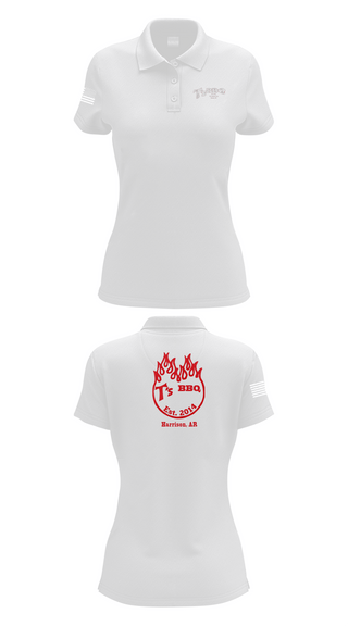 Womens Short Sleeve Performance Polo, T’s BBQ, , Teamtime, Team time, sublimation, custom sports apparel, team uniforms, spirit wear, spiritwear, sports uniforms, custom shirts, team store, custom team store, fundraiser sports, apparel fundraiser