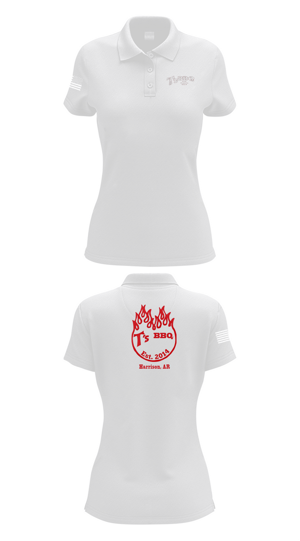 Womens Short Sleeve Performance Polo, T’s BBQ, , Teamtime, Team time, sublimation, custom sports apparel, team uniforms, spirit wear, spiritwear, sports uniforms, custom shirts, team store, custom team store, fundraiser sports, apparel fundraiser