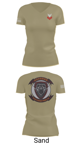 Women's Short Sleeve Vneck Shirt, MCAS CHERRY POINT. H&HS, Navy, Teamtime, Team time, sublimation, custom sports apparel, team uniforms, spirit wear, spiritwear, sports uniforms, custom shirts, team store, custom team store, fundraiser sports, apparel fundraiser