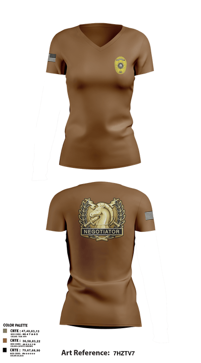 HCSO CNT 41668250 Women's Short Sleeve V-neck Shirt - 2