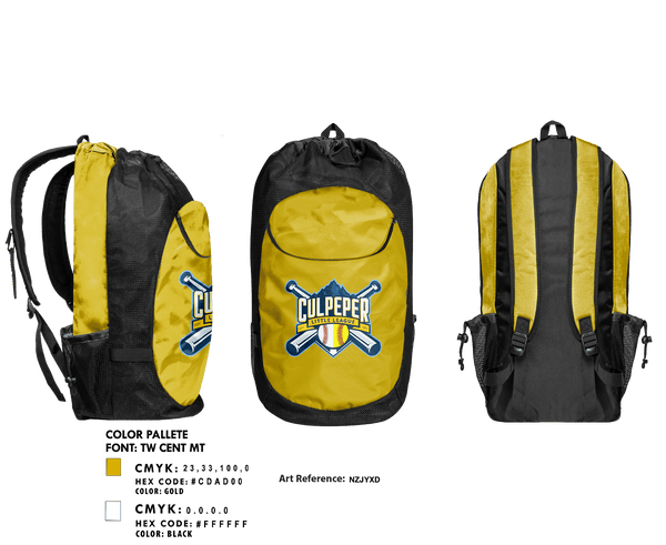 Gear Bag, Culpeper Little League, Baseball, Teamtime, Team time, sublimation, custom sports apparel, team uniforms, spirit wear, spiritwear, sports uniforms, custom shirts, team store, custom team store, fundraiser sports, apparel fundraiser