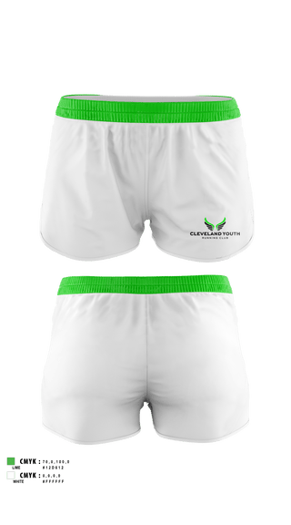 Womens Shorts, Cleveland Youth Running Club, Cross Country, Teamtime, Team time, sublimation, custom sports apparel, team uniforms, spirit wear, spiritwear, sports uniforms, custom shirts, team store, custom team store, fundraiser sports, apparel fundraiser