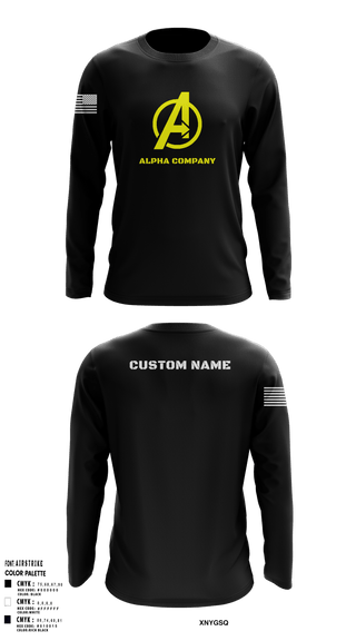 Long Sleeve Performance Shirt, Alpha Company, Army, Teamtime, Team time, sublimation, custom sports apparel, team uniforms, spirit wear, spiritwear, sports uniforms, custom shirts, team store, custom team store, fundraiser sports, apparel fundraiser