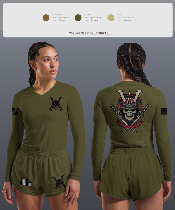 Womens Long Sleeve Vneck Shirt, RoNiN, , Teamtime, Team time, sublimation, custom sports apparel, team uniforms, spirit wear, spiritwear, sports uniforms, custom shirts, team store, custom team store, fundraiser sports, apparel fundraiser