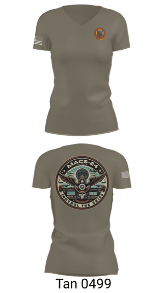 Women's Short Sleeve Vneck Shirt, MACS 24 ATC Detachment A, Marines, Teamtime, Team time, sublimation, custom sports apparel, team uniforms, spirit wear, spiritwear, sports uniforms, custom shirts, team store, custom team store, fundraiser sports, apparel fundraiser