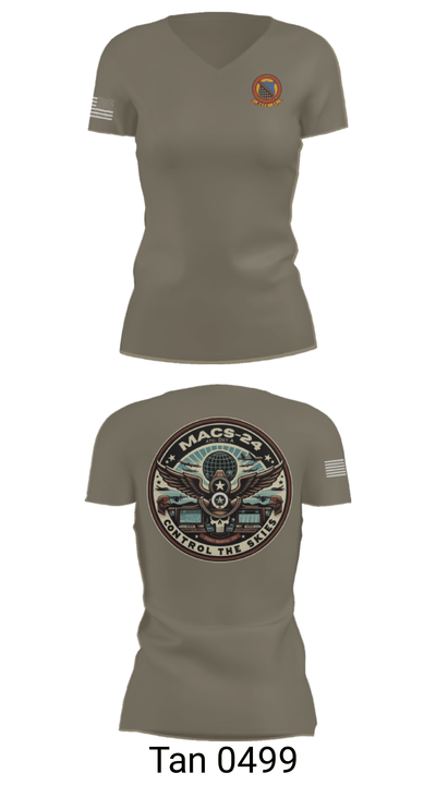 MACS 24 ATC Detachment A 44411642 Women's Short Sleeve V-neck Shirt - 68