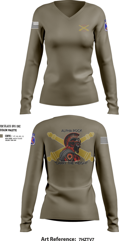 ALPHA ROCK 20137343 Women's Long Sleeve V-neck Shirt - 92