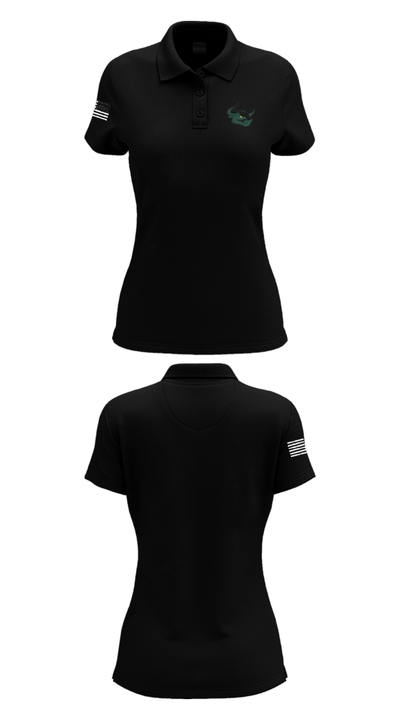 New Milford Bulls Football And Cheerleading 19489077 Women's Short Sleeve Performance Polo  - 36