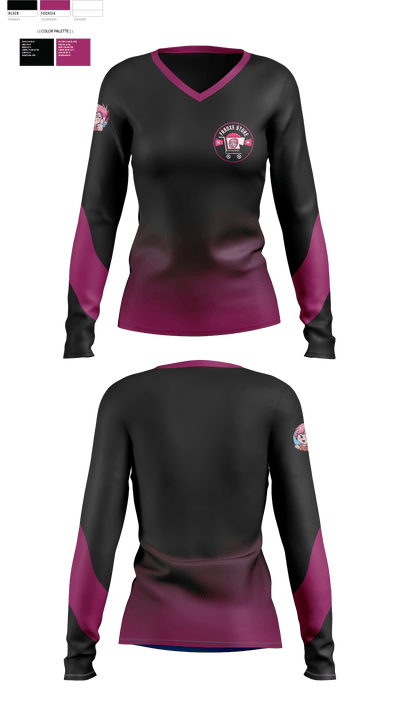 Francs Store 82099121 Women's Long Sleeve V-neck Shirt - 1