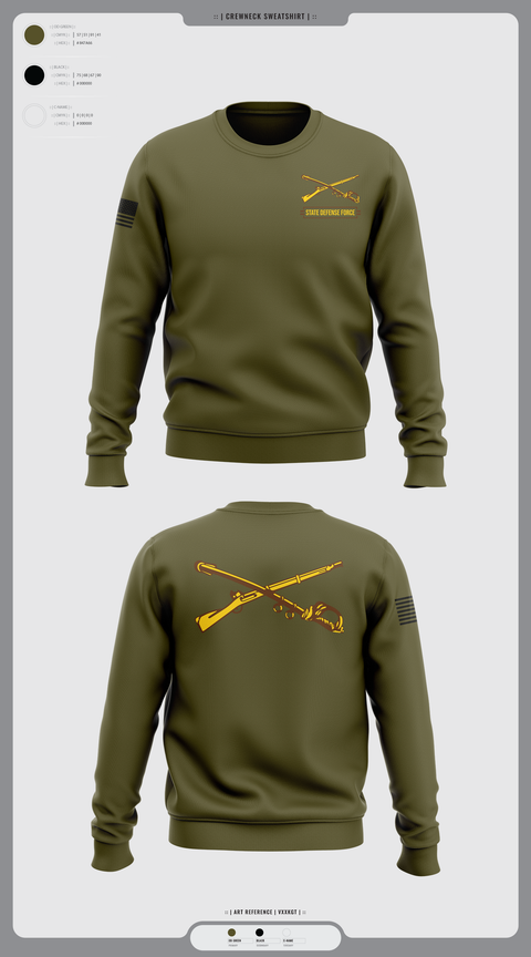 Crew Neck Sweatshirt, State Defense Force, Army, Teamtime, Team time, sublimation, custom sports apparel, team uniforms, spirit wear, spiritwear, sports uniforms, custom shirts, team store, custom team store, fundraiser sports, apparel fundraiser