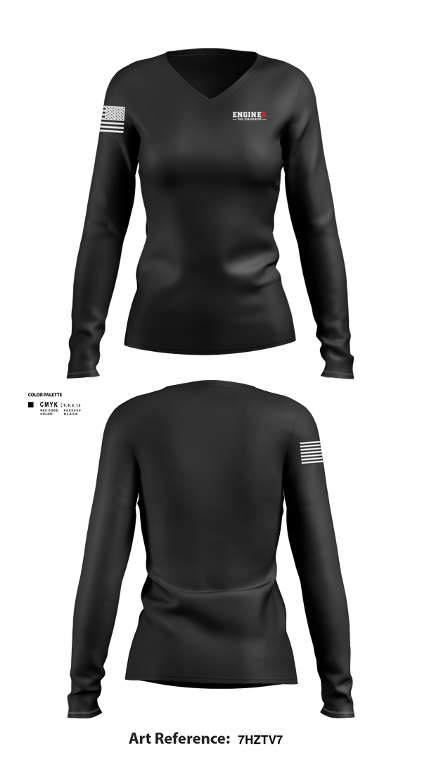 Womens Long Sleeve Vneck Shirt, Engine 6, , Teamtime, Team time, sublimation, custom sports apparel, team uniforms, spirit wear, spiritwear, sports uniforms, custom shirts, team store, custom team store, fundraiser sports, apparel fundraiser