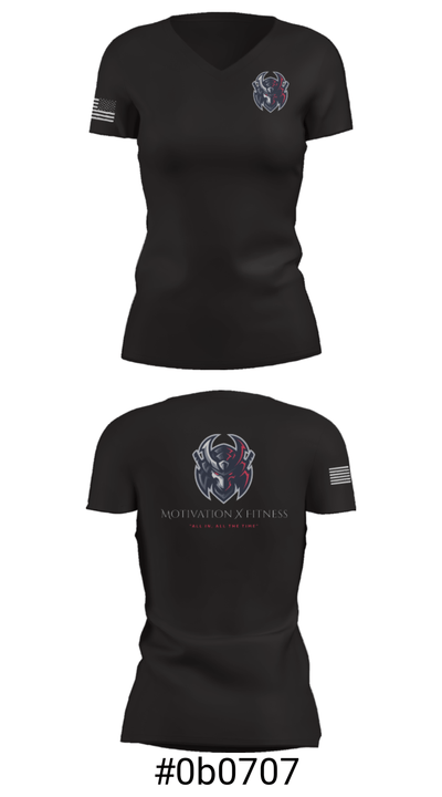 Motivation X Fitness, LLC 48657682 Women's Short Sleeve V-neck Shirt - 21
