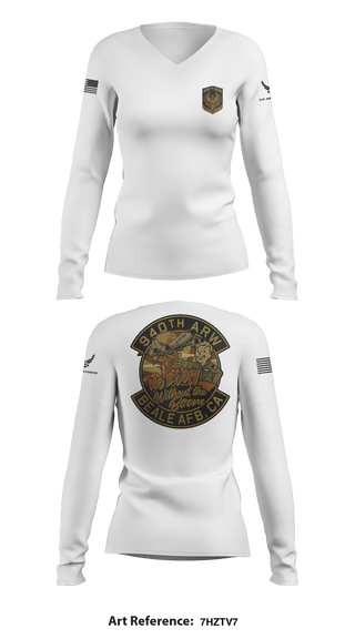 Women's Long Sleeve Vneck Shirt, 940 Air Refueling Wing, , Teamtime, Team time, sublimation, custom sports apparel, team uniforms, spirit wear, spiritwear, sports uniforms, custom shirts, team store, custom team store, fundraiser sports, apparel fundraiser